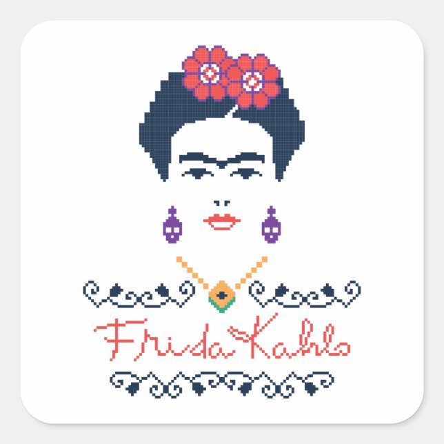 Sticker Carré Frida Kahlo | Viva Mexico (Devant)