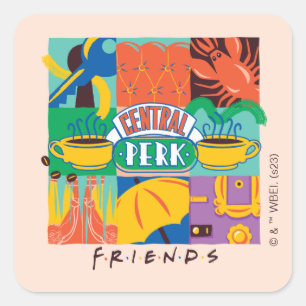 Sticker Carré FRIENDS™   Central Perk Graphique Vibrant
