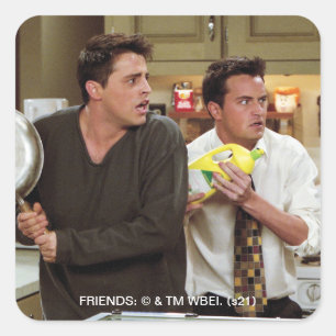 Sticker Carré FRIENDS™   Joey et Chandler s'affolent