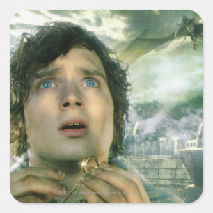 Sticker Carré FRODO™ effrayé tenant l'anneau