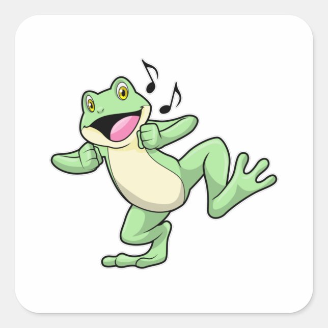 Sticker Carré Frog Music Dance (Devant)