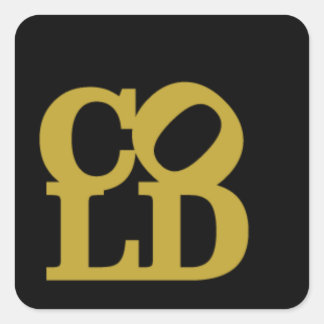 Sticker Carré Froid - Or sur Noir