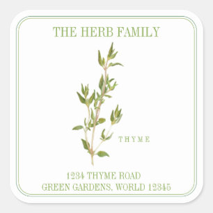Sticker Carré FROID THYME Gros Carré Enveloppe Phoques