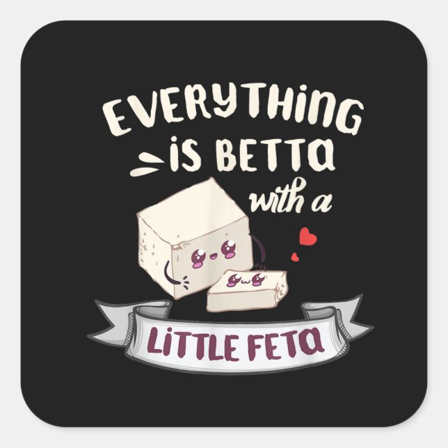Sticker Carré Fromage de Grèce - Amateurs de Feta (Devant)