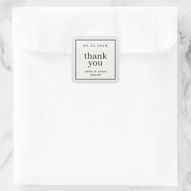 Sticker Carré Frontière neutre Mariage simple Favoriser (Sac)
