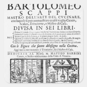 Sticker Carré Frontispice pour faire cuire le livre de