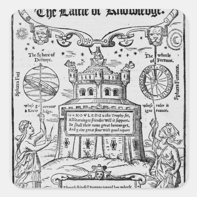 Sticker Carré Frontispiece to 'Le Château de la Connaissance' (Devant)