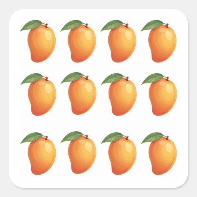 Sticker Carré Fruit de mangue  (Devant)