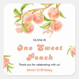 Sticker Carré Fruit d'une chair douce 1er Merci d'anniversaire