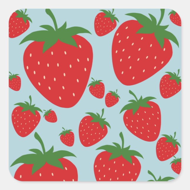 Sticker Carré Fruits de marché Fruit moderne Fruit Art bleu (Devant)