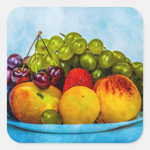 Sticker Carré Fruits d'été