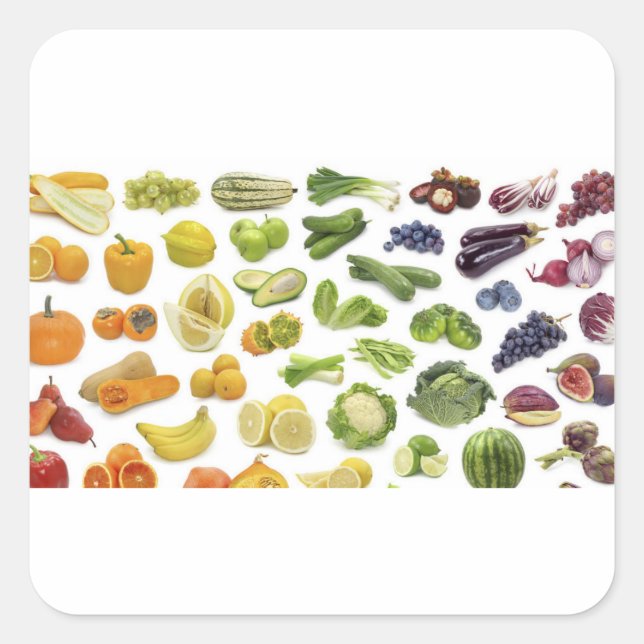Sticker Carré Fruits et Légumes ! (Devant)