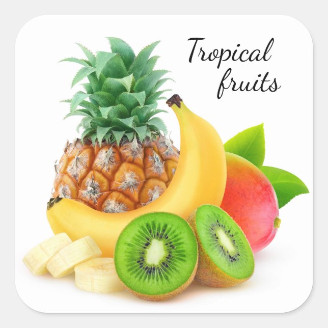 Sticker Carré Fruits tropicaux (Devant)
