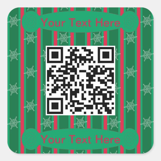 Sticker Carré Fun and Fun Christmas Snowflake QR Code (Devant)