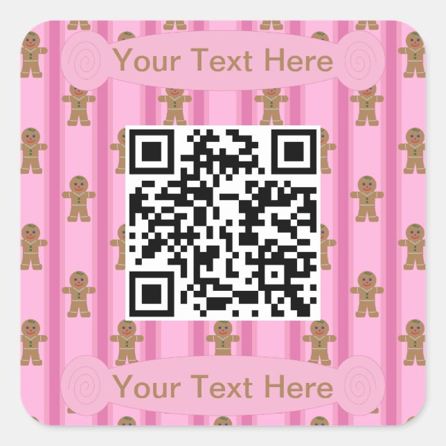 Sticker Carré Fun et Fancy Pingbread Homme QR Code (Devant)