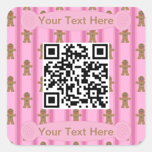 Sticker Carré Fun et Fancy Pingbread Homme QR Code