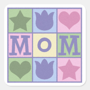 Sticker Carré Fun Mom Quilt Carrés Fête des mères