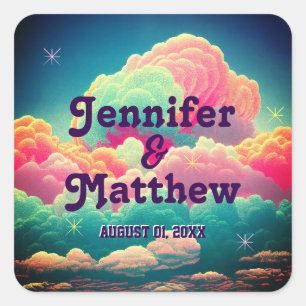 Sticker Carré Fun Pastel Cotton Candy Nuages