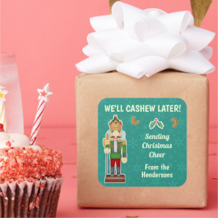 Sticker Carré Funky Noël Nutcracker Cashew Mistletoe Custom