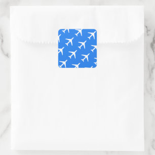 Sticker Carré Funky White Plane Blue Arrière - plan Aviation