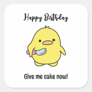 Sticker Carré Funny Anniversaire du canard en colère