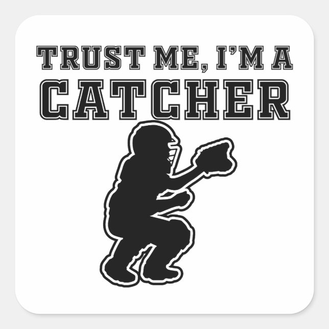 Sticker Carré Funny Baseball disant que Faites-moi confiance je  (Devant)