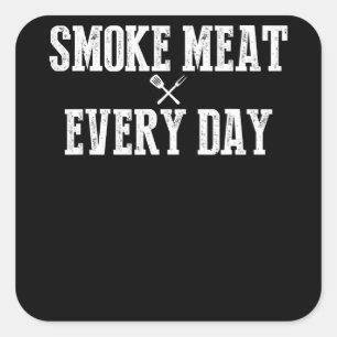 Sticker Carré Funny Bbq Smoker Accessoire Pitmaster Papa Grillin