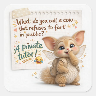 Sticker Carré Funny Cow Dad Joke