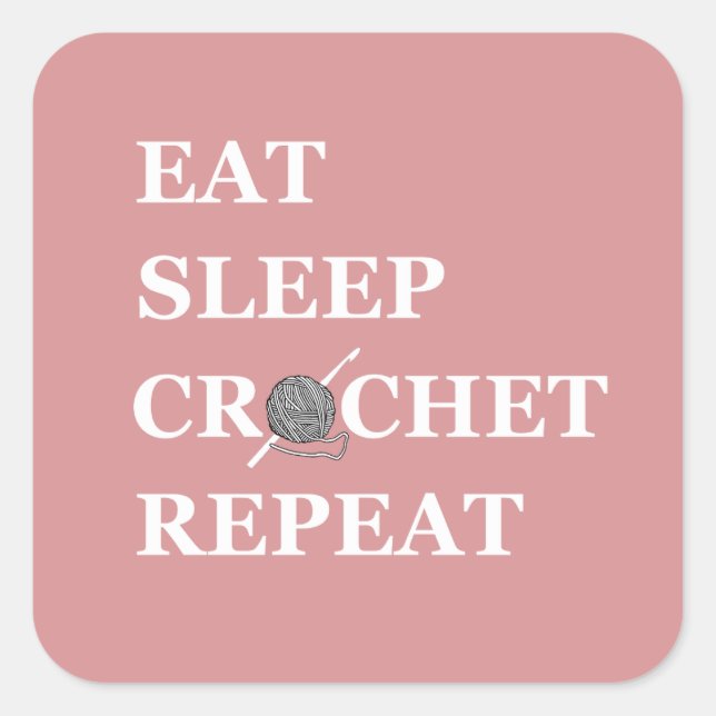 Sticker Carré Funny crochet citation tricot dire cadeau (Devant)