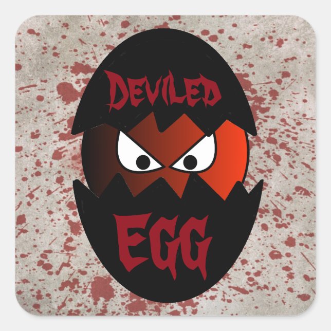 Sticker Carré Funny Deviled Egg (Devant)
