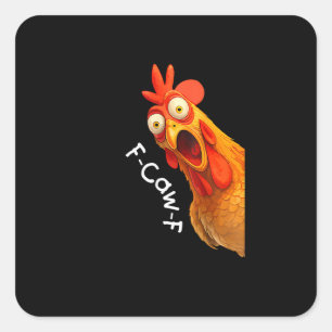Sticker Carré Funny F-Caw-F poulet F-Caw-F poulet Créatif Décont