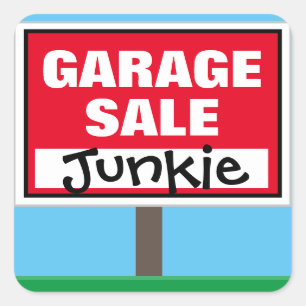Sticker Carré Funny Garage Vente Junkie