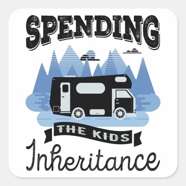 Sticker Carré Funny Motorhome RV Retraite Cadeau Papa (Devant)
