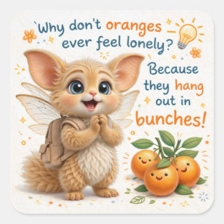 Sticker Carré Funny Orange Dad Joke