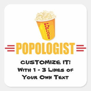 Sticker Carré Funny Popcorn personnalisé