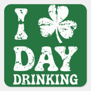 Sticker Carré Funny Saint Patricks Day Party St Pats Drôle Drôle