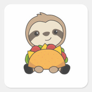 Sticker Carré Funny Taco - Fault Tacos Mexique Sweet Animaux