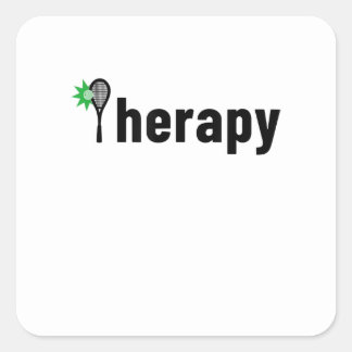 Sticker Carré Funny Tennis Apparel Therapy T-Shirt