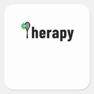 Sticker Carré Funny Tennis Apparel Therapy T-Shirt