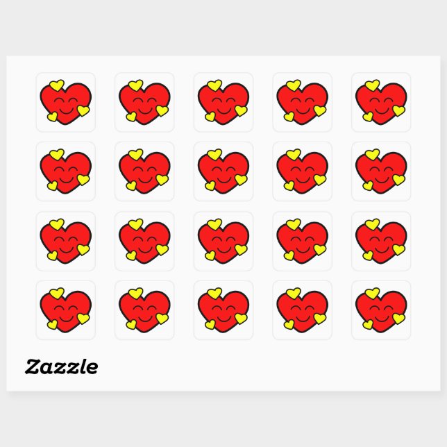 Sticker Carré Funny Valentine (Feuille)