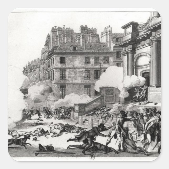 Sticker Carré Fusillade devant l'église Saint-Roch à Paris (Devant)
