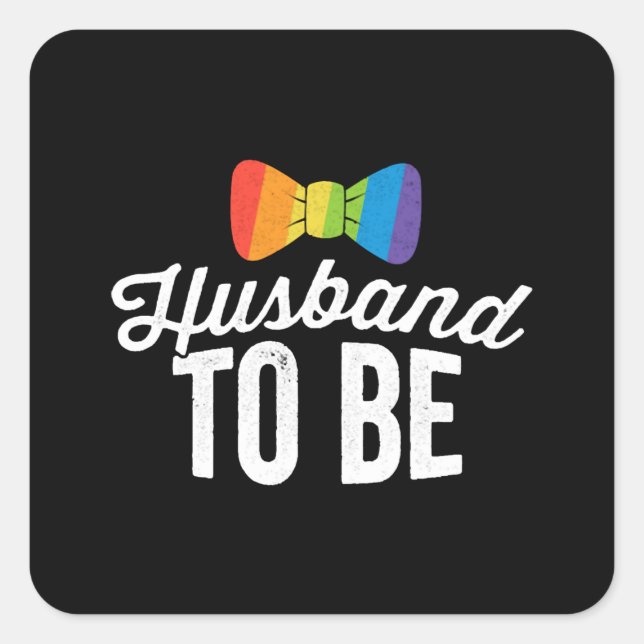Sticker Carré Futur Mari  Fierté LGBT Mariage Gay Enterrement de (Devant)