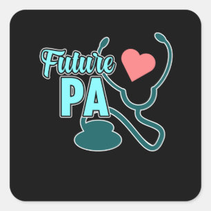 Sticker Carré Futur PA Médecin Assistant Étudiants Médicales Arg