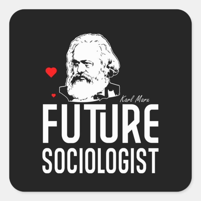 Sticker Carré Futur sociologue (Devant)