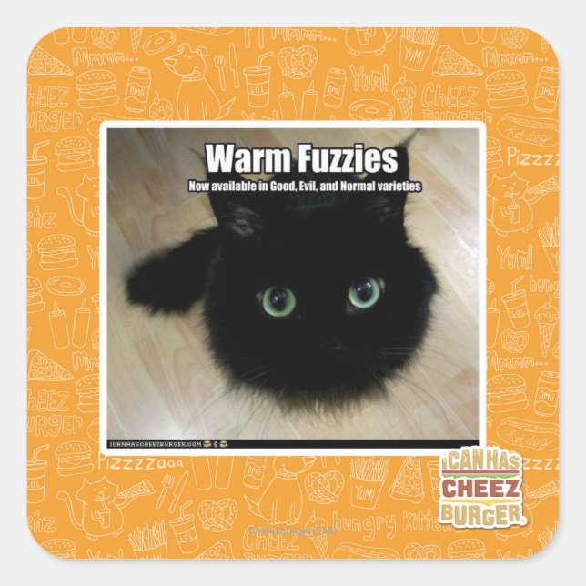 Sticker Carré Fuzzés chauds (Devant)