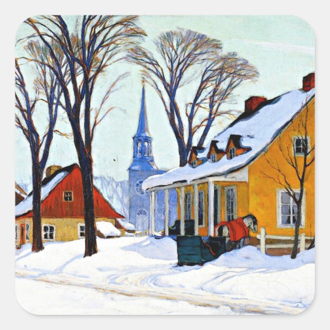 Sticker Carré Gagnon - Matin d'hiver, Baie-Saint-Paul, (Devant)