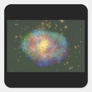 Sticker Carré Galaxie. (galaxie ; l'espace ; étoiles ; 'scènes