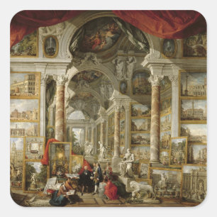 Sticker Carré Galerie avec vues sur Rome moderne, 1759