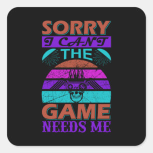 Sticker Carré Gamer Art Le Jeu A Besoin De Moi