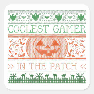 Sticker Carré Gamer Le Plus Coolle Dans Le Patch